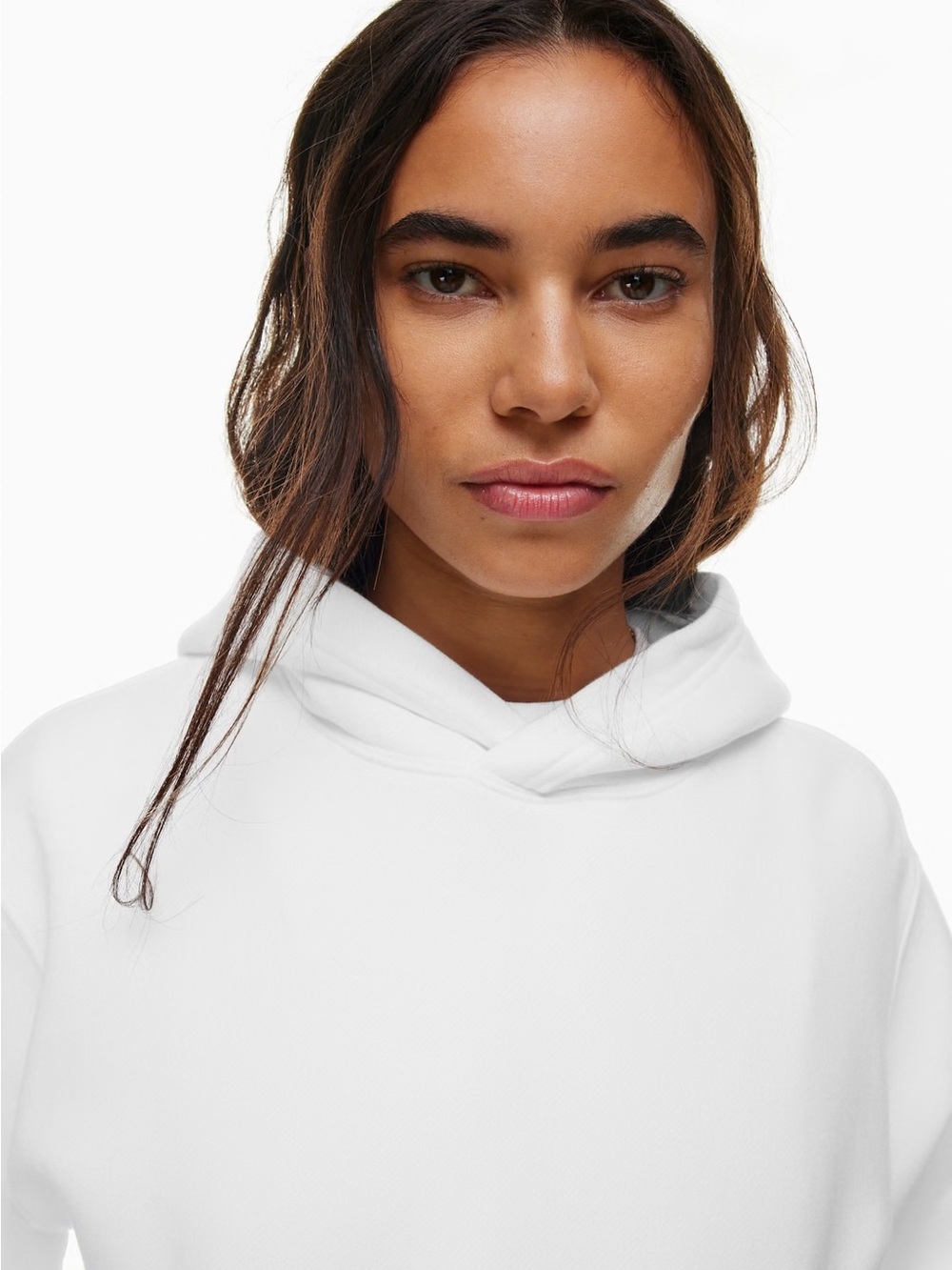 Aritzia Tna Cozy Fleece Perfect Hoodie White M